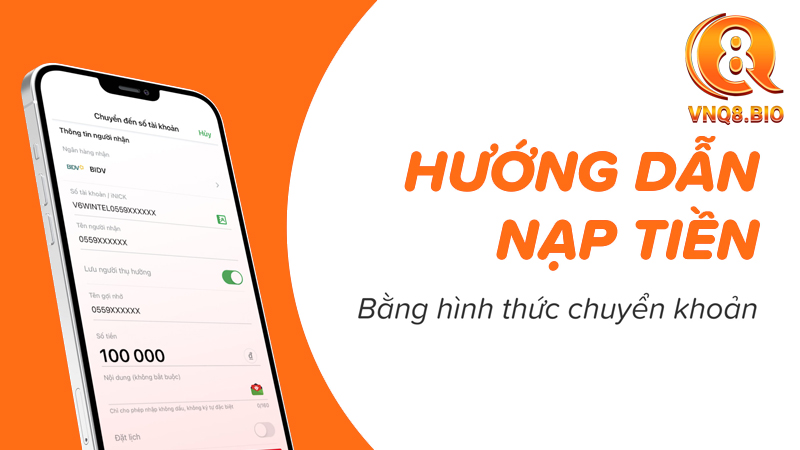 Hướng dẫn nạp tiền tại VNQ8 đơn giản