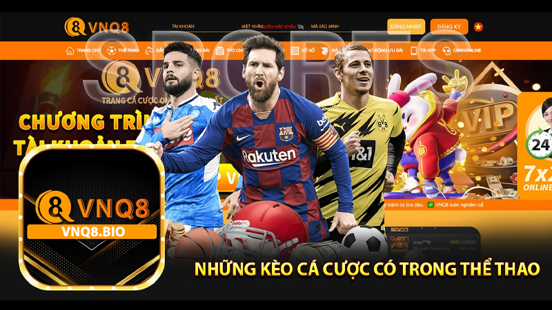Đa dạng loại kèo tại VNQ8